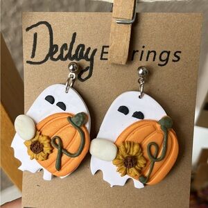 Ghost Polymer Clay/ Drop Earrings